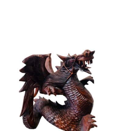 Medium Flying Dragon Short Balinese Wooden Statue