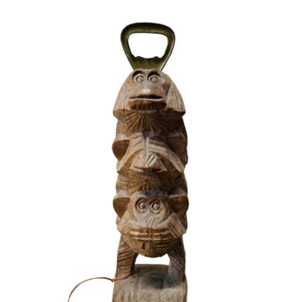 Monkies Bottle Opener Balinese Wooden Statue