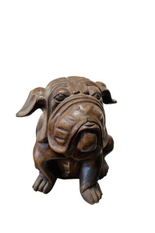 Bulldog Wooden Statue