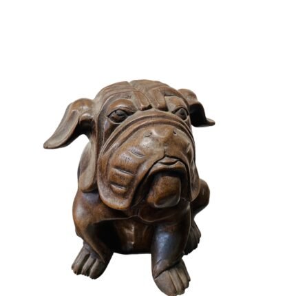 Bulldog Wooden Statue