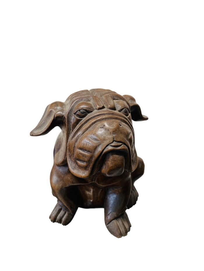 Bulldog Wooden Statue