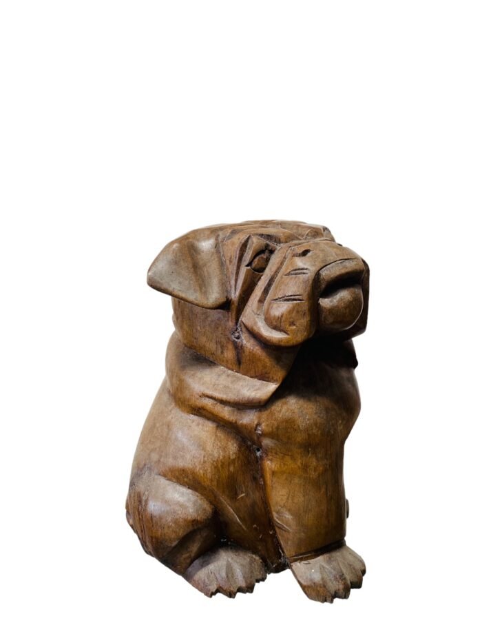 Pug Wooden Statue