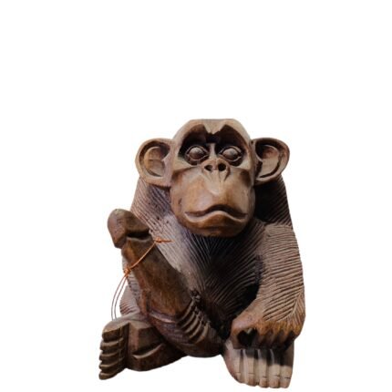 Medium Didi Chimpanzee Wooden Statue