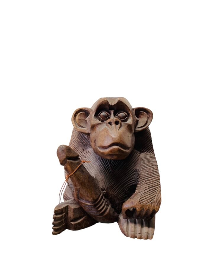 Medium Didi Chimpanzee Wooden Statue