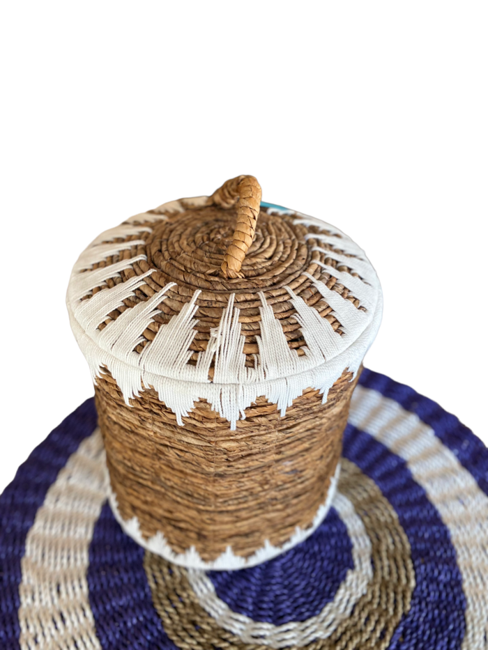 Handmade in Bali, the Bali Wicker Natural Basket offers a unique blend of style and functionality. Ideal for storing household items or as a stylish accessory for outdoor activities. Size : Heigh 40 cm , Diameter 34 cm | Shipping Weight : 6 kg