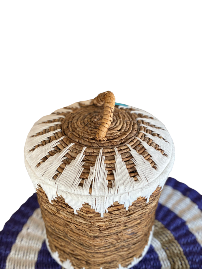 Handmade in Bali, the Bali Wicker Natural Basket offers a unique blend of style and functionality. Ideal for storing household items or as a stylish accessory for outdoor activities. Size : Heigh 40 cm , Diameter 34 cm | Shipping Weight : 6 kg