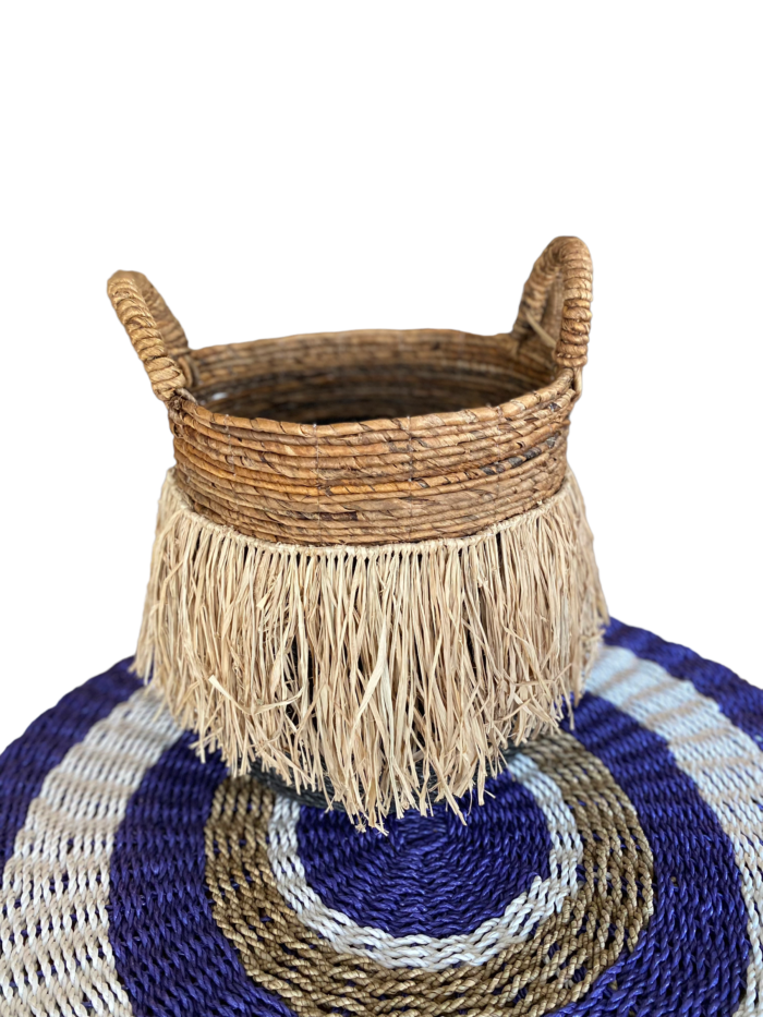 Handmade in Bali, the Bali Wicker Natural Basket offers a unique blend of style and functionality. Ideal for storing household items or as a stylish accessory for outdoor activities. Size :Height 34 cm , Diameter 33 cm | Shipping Weight : 5 kg