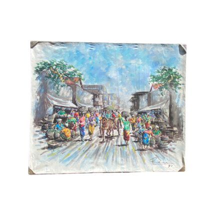 Traditional Market Bali Art Painting