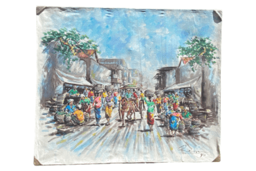 Traditional Market Bali Art Painting