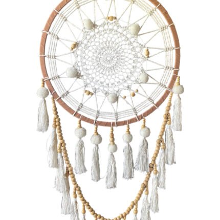 White Pom-Pom Bali Dream Catcher