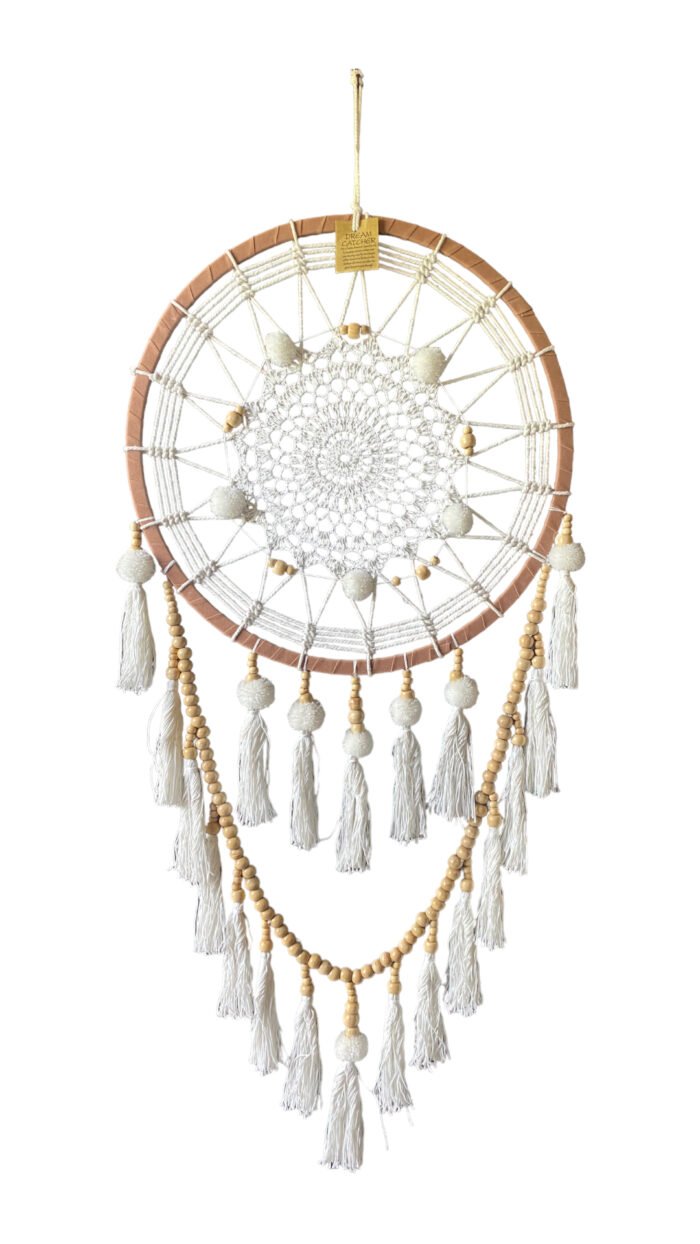 White Pom-Pom Bali Dream Catcher