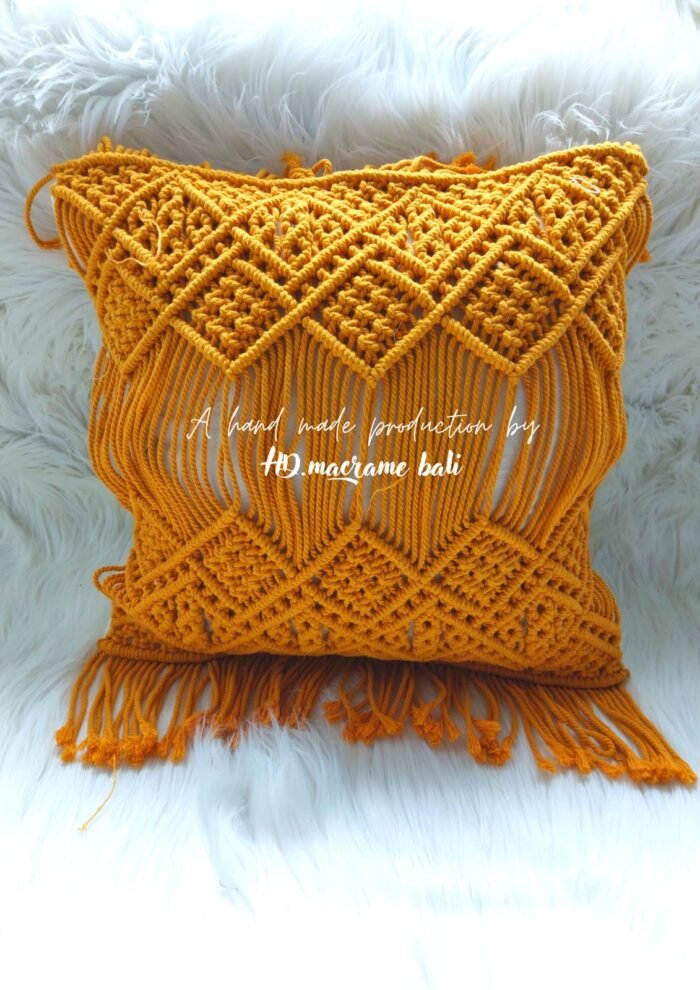 The Bali macrame pillow cover is a handcrafted home decor item, inspired by the natural beauty and cultural heritage of Bali. Made from high-quality cotton, it features a stunning geometric pattern and is both soft and durable.