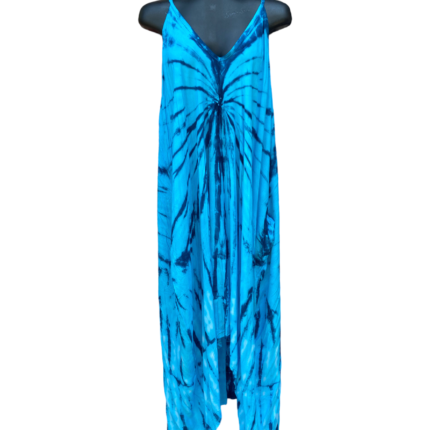 Navy Tropical Tie-dyed Bali Dress