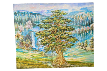 Majestic Giants: A Celebratory Painting of the Beauty and Power of Trees