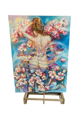 Flower Power: A Vibrant and Bold Depiction of a Girl"