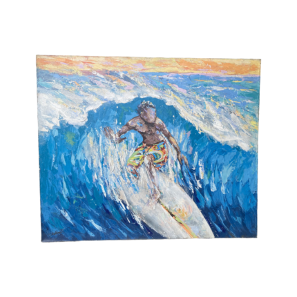 sland Dreams: A Dynamic and Energetic Surfing Painting Inspired by Bali