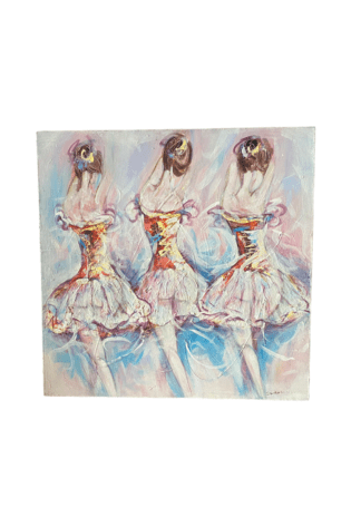 Dancing Dreams: A Mesmerizing Painting of Three Ballet Ladies in Perfect Harmony