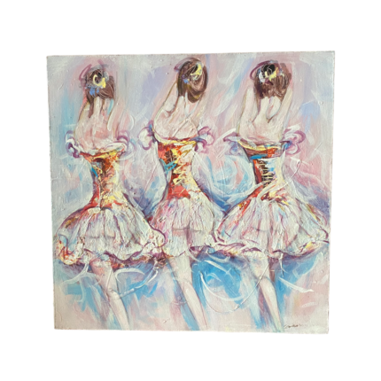 Dancing Dreams: A Mesmerizing Painting of Three Ballet Ladies in Perfect Harmony