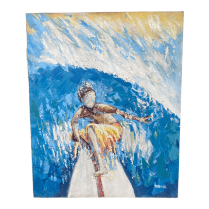 Wave Hunter: A Dramatic and Intense Painting of Surfing in Bali's Waters