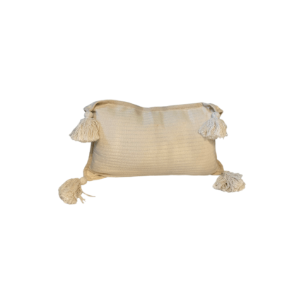 Plain Strip White Bali Pillow Cover