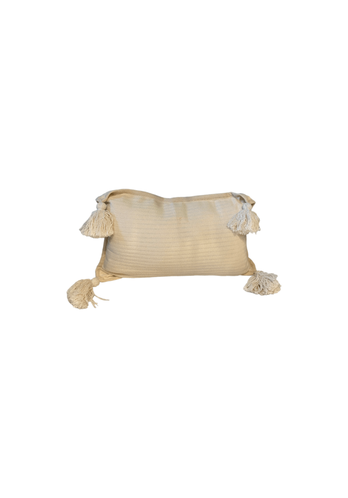 Plain Strip White Bali Pillow Cover