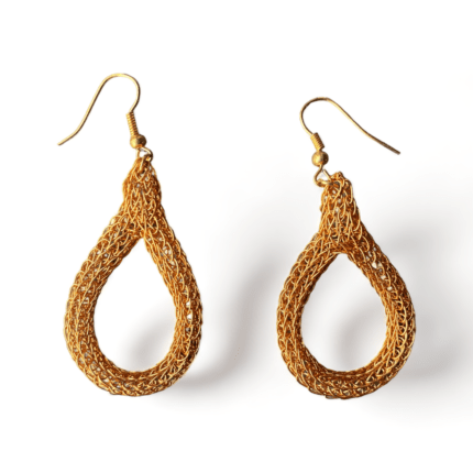 Oval Mustard Bali Wire Earring