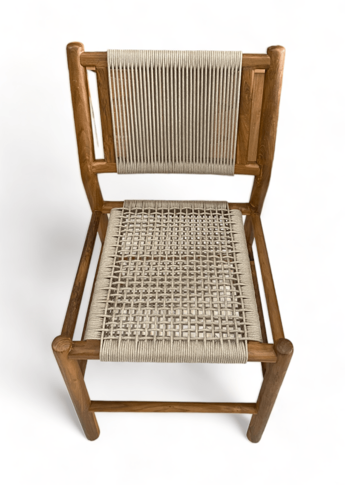 Woven Synthetic Rope Bali Wooden Chair