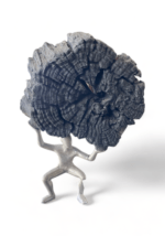 Erosion Figure On Base Small Silver