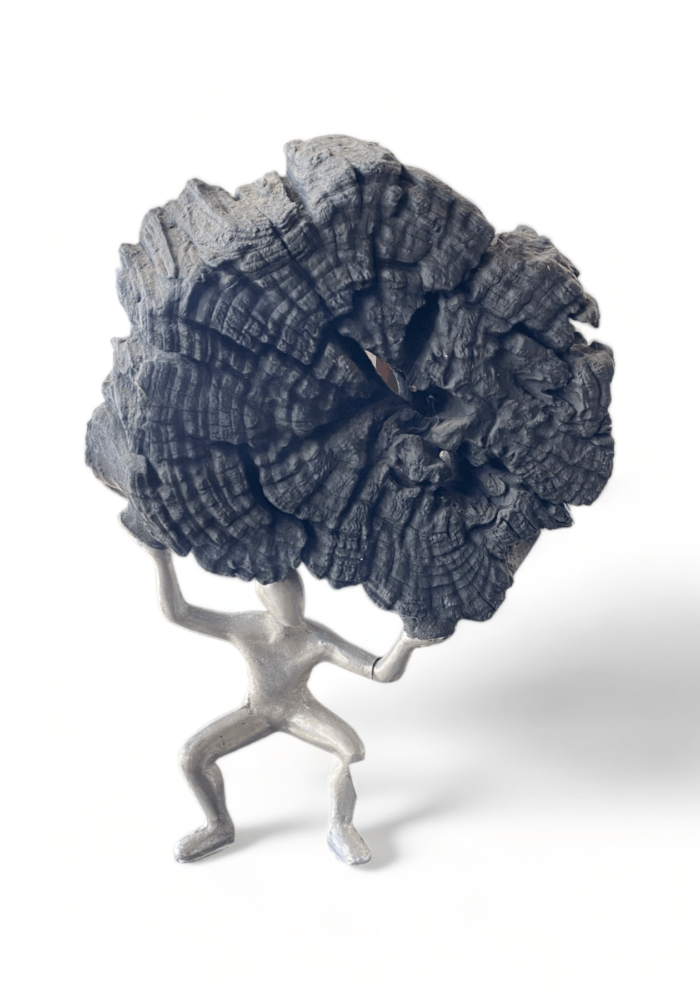 Erosion Figure On Base Small Silver