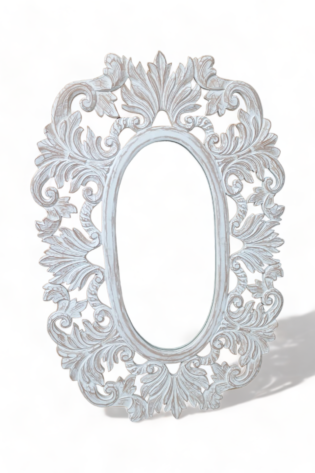 Wooden Antique Mirror Finishing White Wash