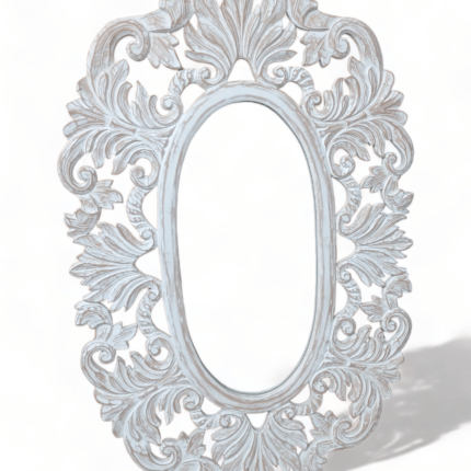 Wooden Antique Mirror Finishing White Wash