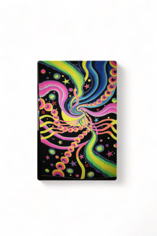 Abstract Bali Hand-Painted UV-Reactive Neon Tapestry