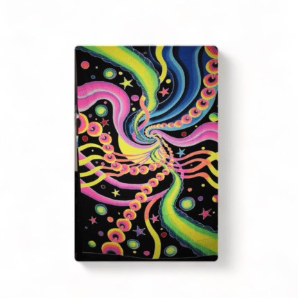 Abstract Bali Hand-Painted UV-Reactive Neon Tapestry