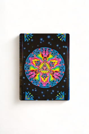 Mandala Bali Hand-Painted UV-Reactive Neon Tapestry