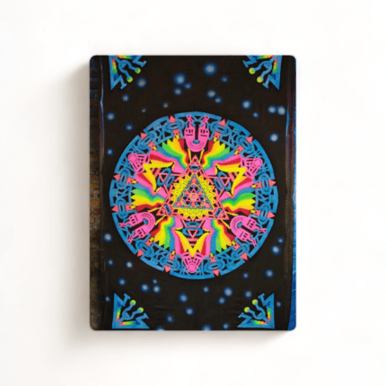 Mandala Bali Hand-Painted UV-Reactive Neon Tapestry