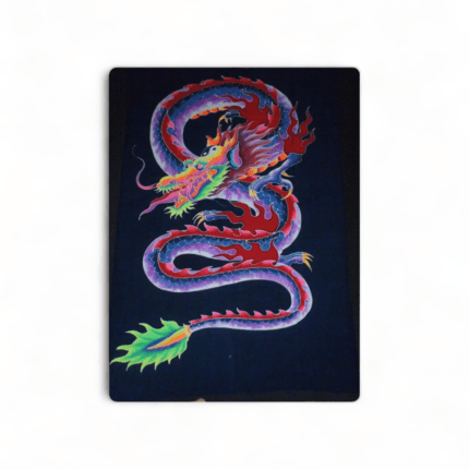 Dragon Bali Hand-Painted UV-Reactive Neon Tapestry