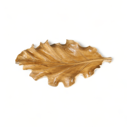 Leaf Bowl Natural White balinese wood carving