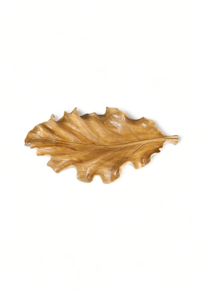 Leaf Bowl Natural White balinese wood carving