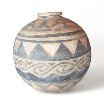 Hand-Painted Gaya Papua Round Vase