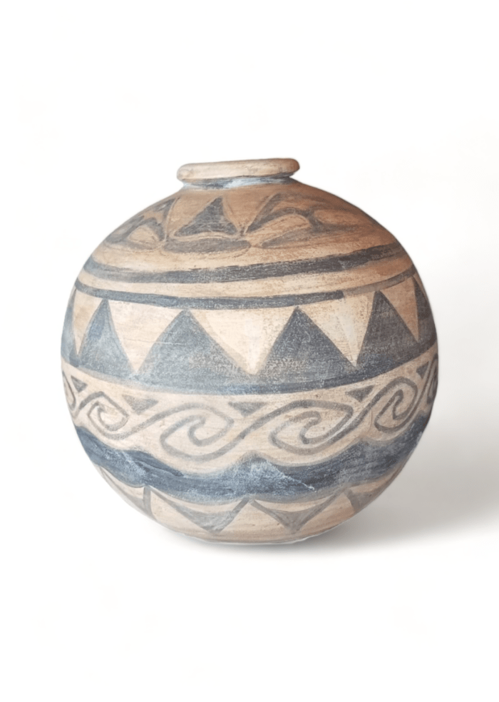 Hand-Painted Gaya Papua Round Vase