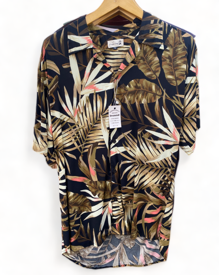 Jungle Leaf Pattern Mens Shirt