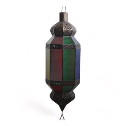 Tropical Twilight Brass Lantern