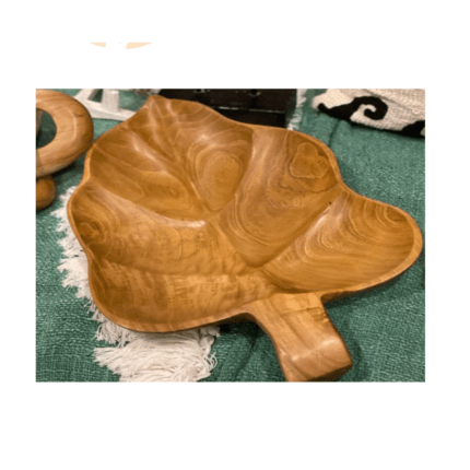 Bali Full Wood Plate " Leaf "