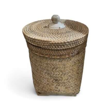 Traditional Rattan Basket White Wash