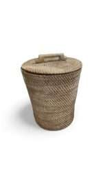 Traditional Rattan Basket White Wash