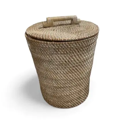 Traditional Rattan Basket White Wash