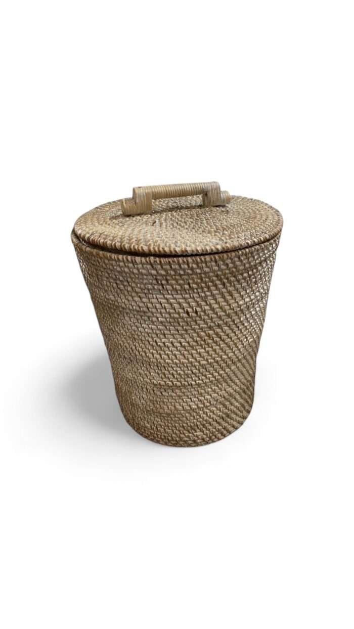 Traditional Rattan Basket White Wash