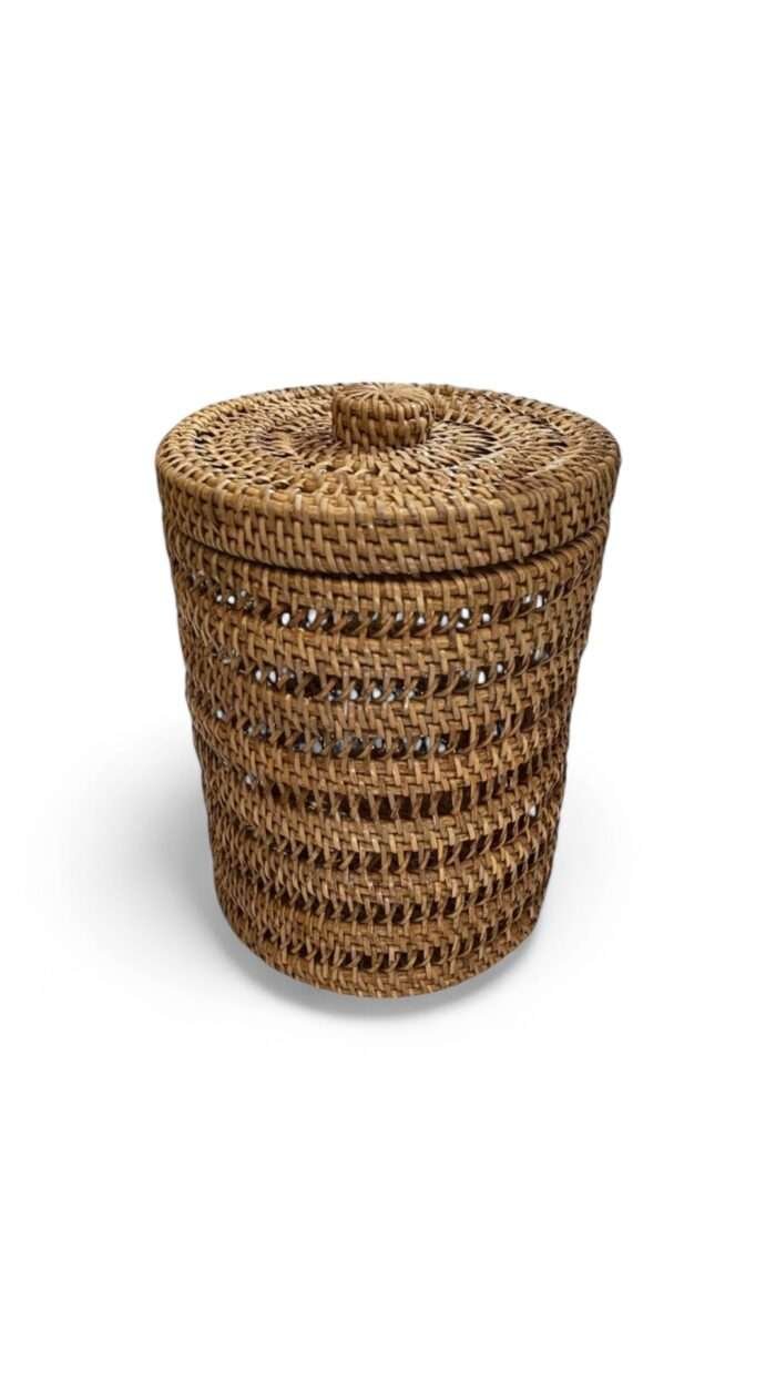 Traditional Spiral Rattan Basket