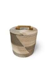 Traditional White Grey Rattan Basket