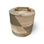 Traditional White Grey Rattan Basket